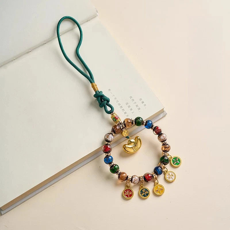 1Pc Tibetan style Colored Glaze Thangka Car Hanging Accessories Pendant 07FC0E-D4 - KOEEK