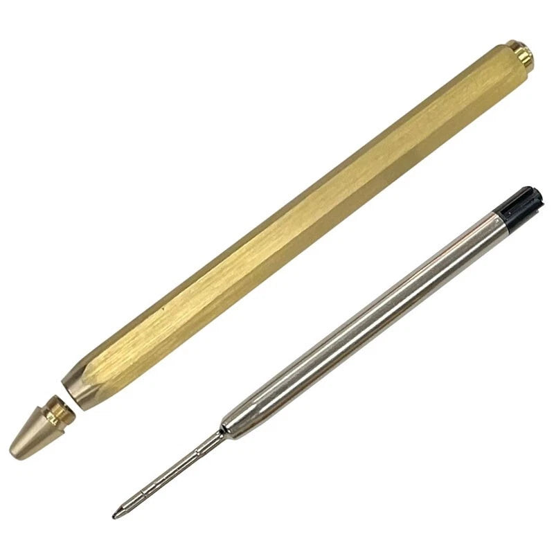 EDC Handmade Wire Drawing Surface Brass Ball Point Business Signature  Pen 07FC0E-D4 - KOEEK