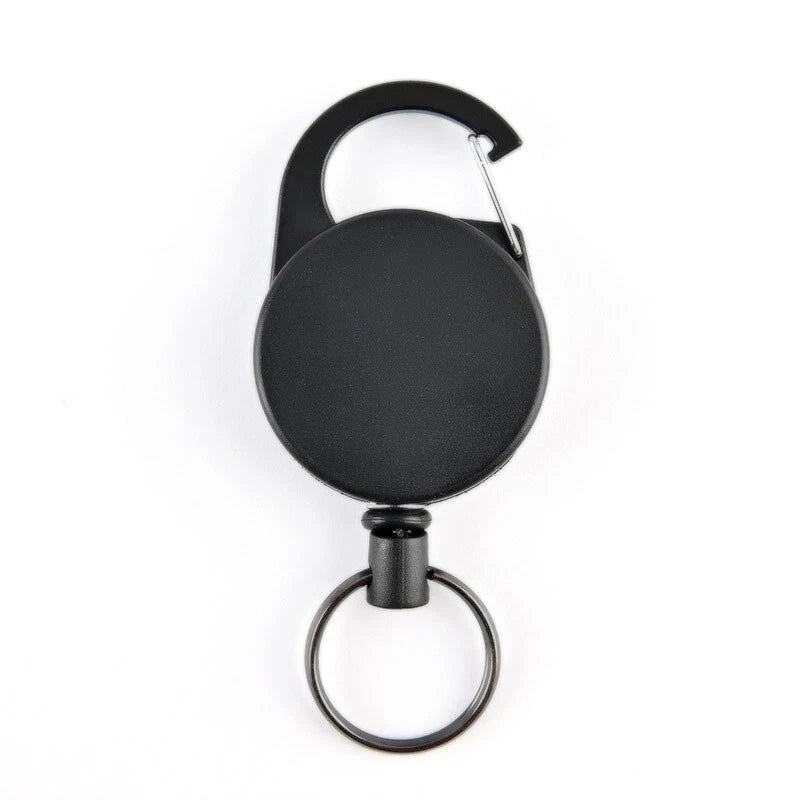 2pcs Plastic High Rebound Telescopic Key Chain Buckle Anti-theft Steel EDC Ring EDC - KOEEK