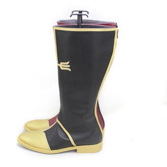 Cosplay LOL Arcane Silco Shoes Female Or Male Wine Red And Black Leather Boot 07FC0E-D4 - KOEEK