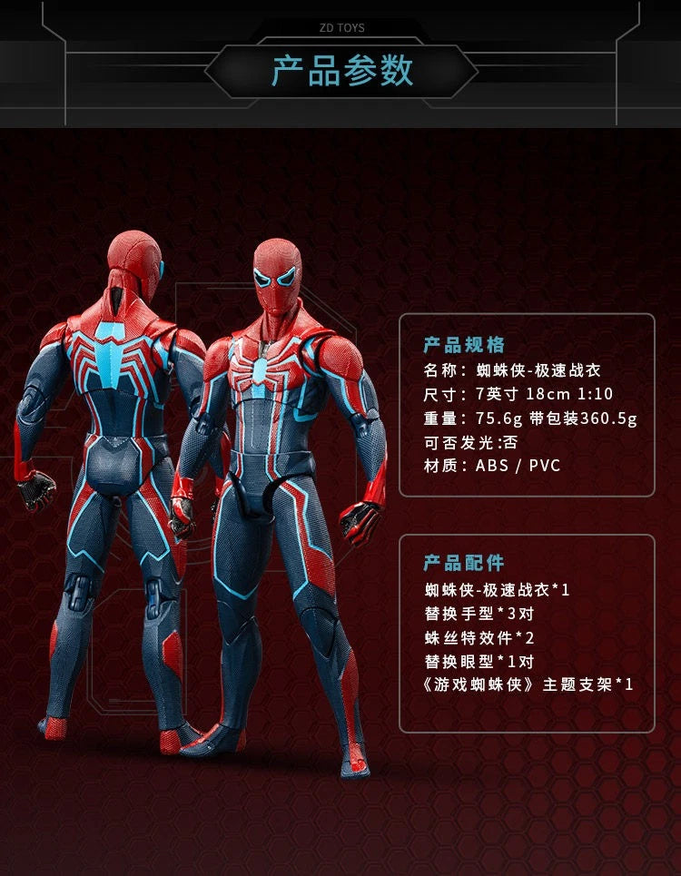 ZD Toys Marvel's Spider-Man Velocity Suit 7" Articulated Action Figure IN Stock 07FC0E-D4 - KOEEK