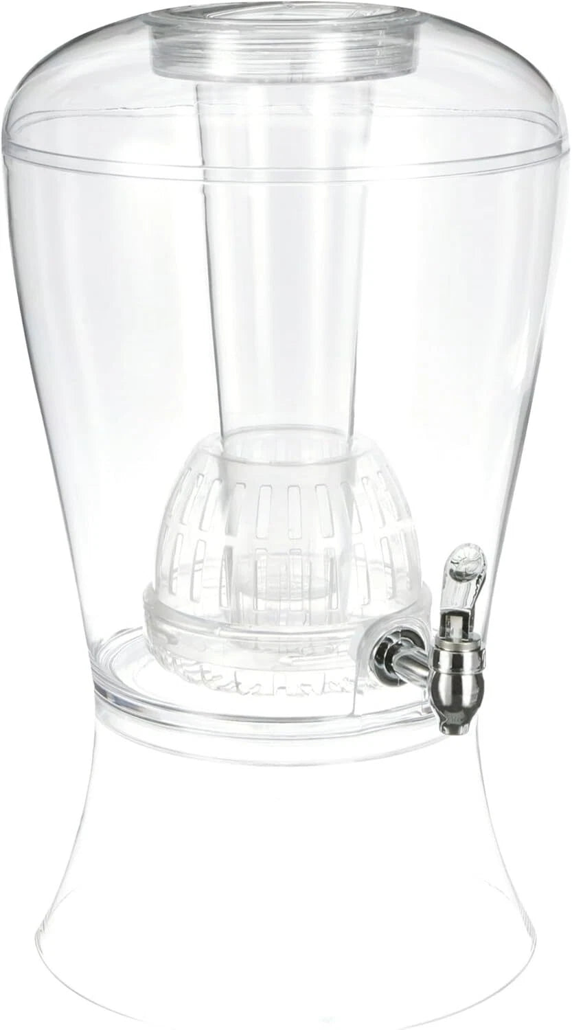 Beverage Dispenser with Ice Cylinder and Fruit Infuser, 3 Gallon, Clear 07FC0E-D4 - KOEEK