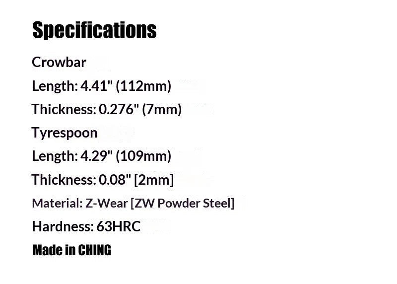Z-Wear Powder Steel Pry Bar High Hardness Toughness EDC Tool - Customize 07FC0E-D4 - KOEEK