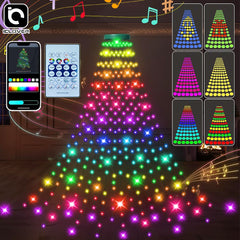 400LED Christmas Tree Waterfall Lights Fairy String Outdoor Waterproof Decor RGB 07FC0E-D4 - KOEEK