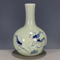 6.6'' Shrimp Fun Tianqiu Bottle Made in the Qianlong Year of the Qing Dynasty 07FC0E-D4 - KOEEK