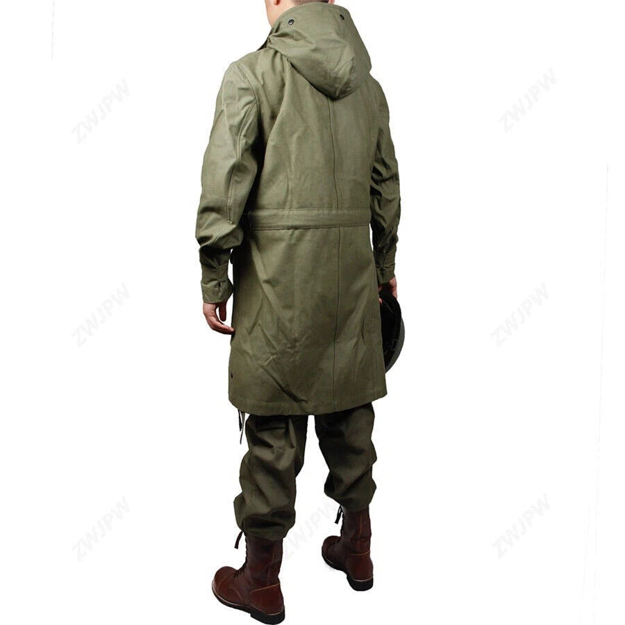 Military US Army M47 Jacket Trench Coat Mens Spring Fall Zip Hooded Windbreaker 07FC0E-D4 - KOEEK
