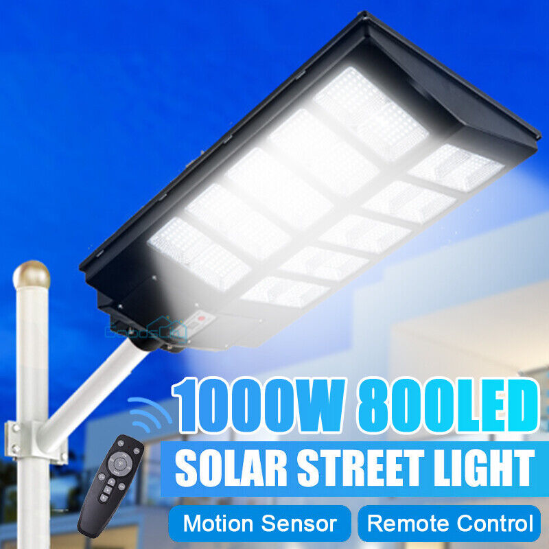 ny 10000000LM LED Solar Road Street Flood Light Utendørs Hage Hage Lampe Vanntett