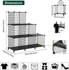 Wire Cube Storage Organizer, Closet Organizers and Storage, Metal 6 Cube Storage