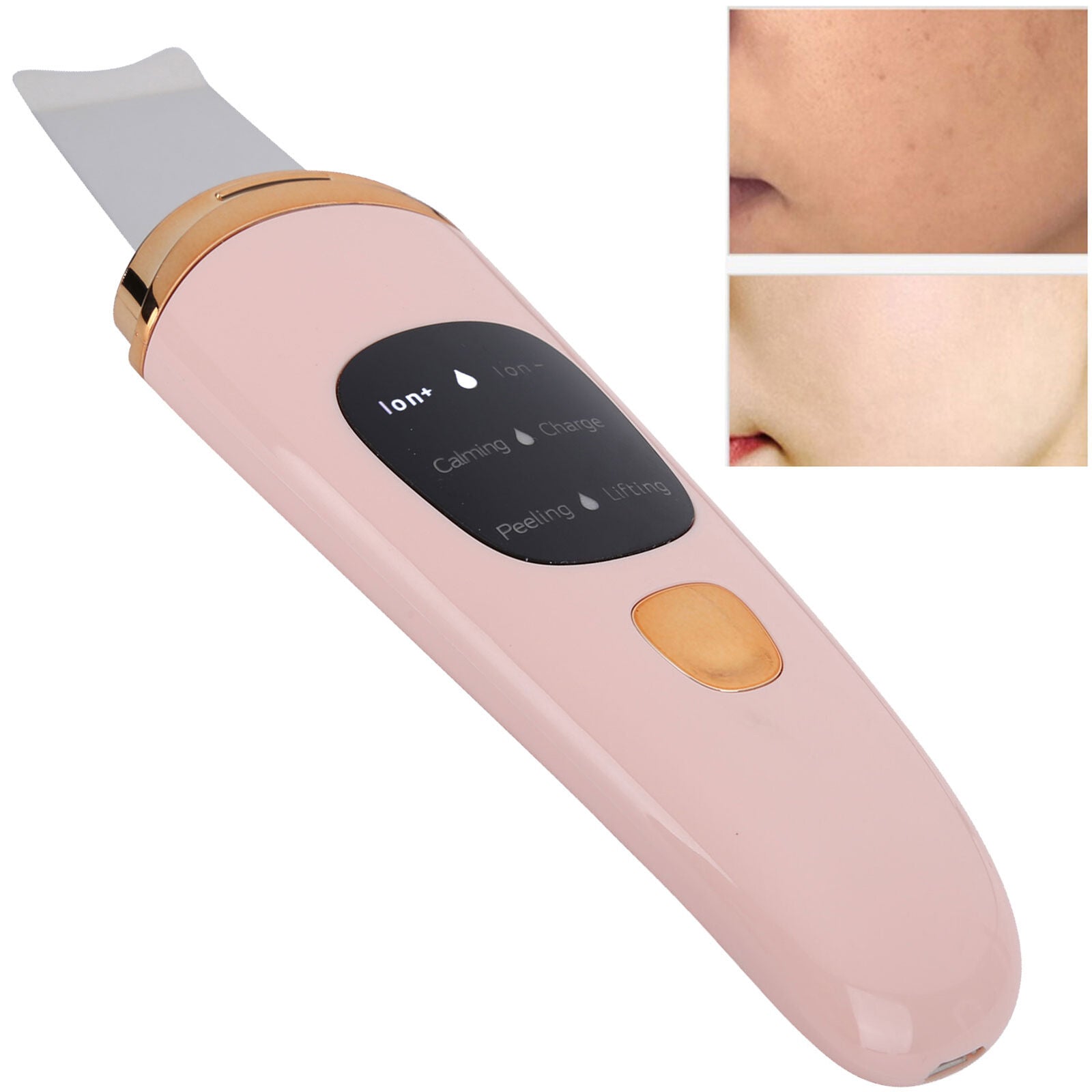 new Ultrasonic ScLCD Blackhead Removal Face ScLifting Machine(Pink ) HGF koeek - KOEEK