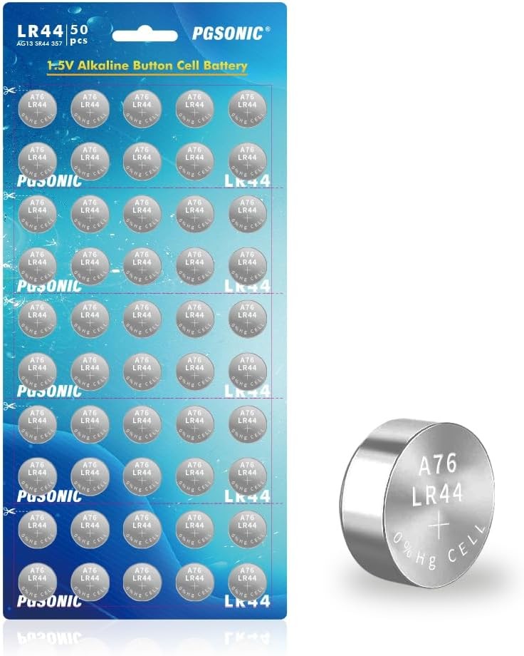 new PGSONIC 50 Pack LR44 Batteries, 1.5 Volt Alkaline Button Cell Batteries with... PGSONIC - KOEEK
