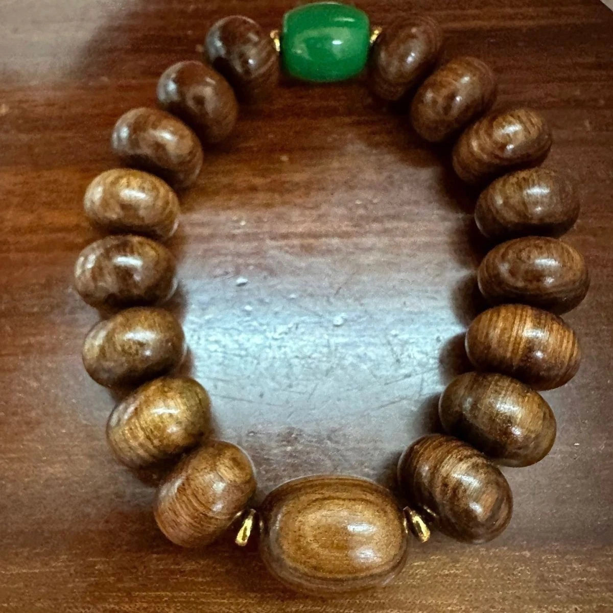 Natural Huanghauli Wood Prayer Beads Men Woman  Gift Bracelet Buddha Bless 07FC0E-D4 - KOEEK