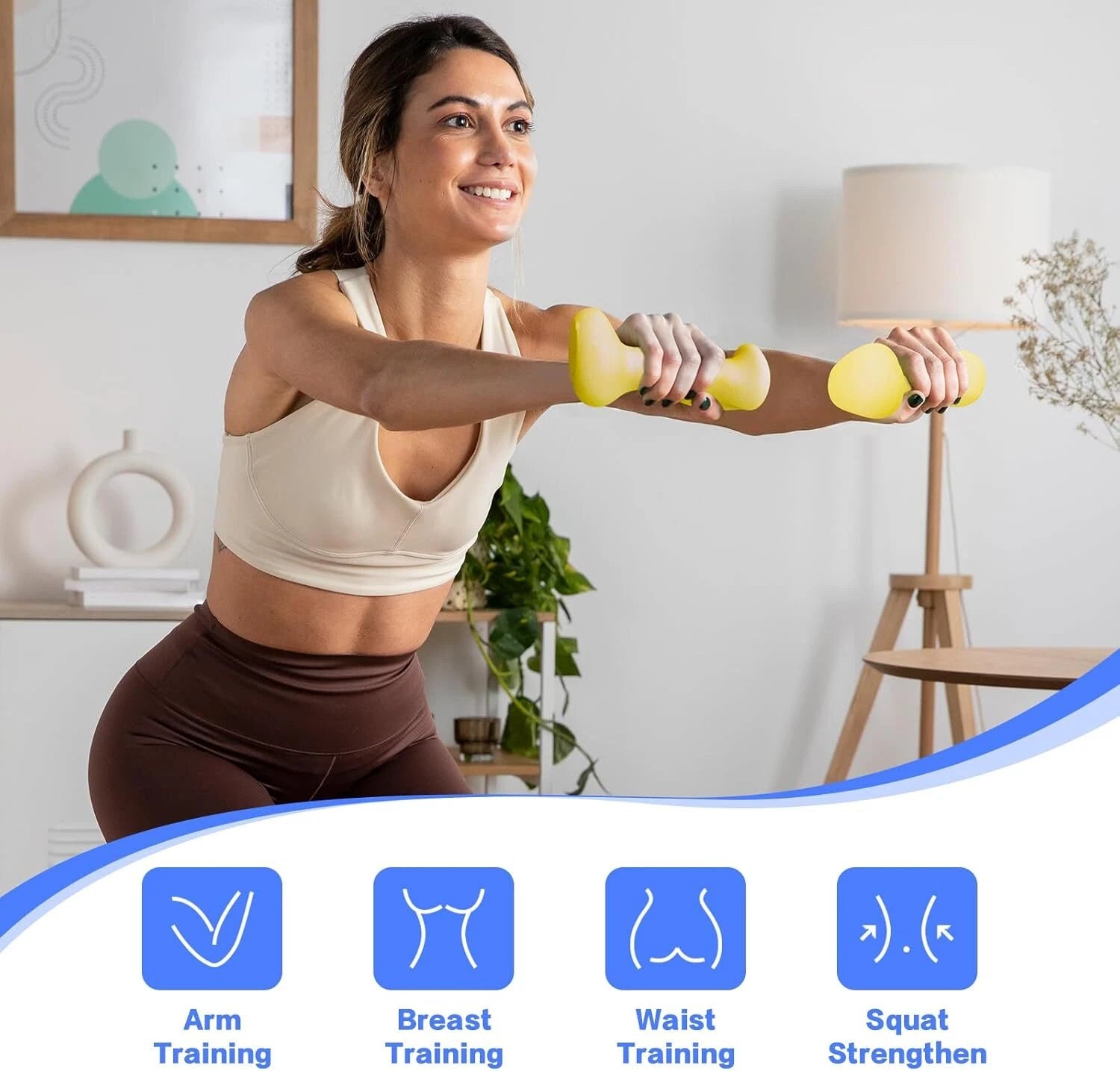 Ergonomic Dumbbell Weight Set - Hand Weights for Women at Home 07FC0E-D4 - KOEEK