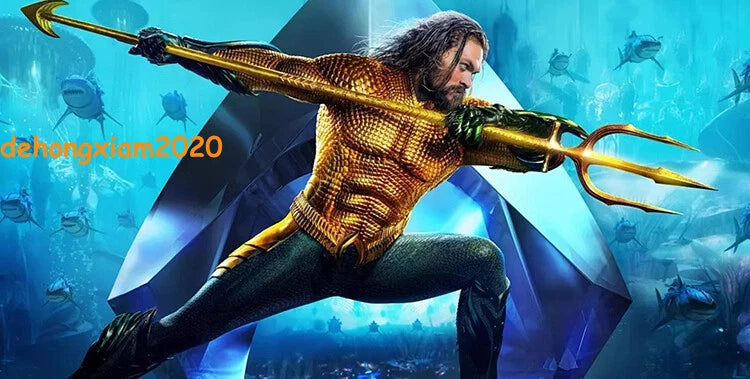 Scale Aquaman Steel Alloy Trident Cosplay Prop 1:1 Full Metal Ornament Toy 210cm 07FC0E-D4 - KOEEK