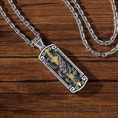 Vintage Dragon Pendant Necklace Men's Taoist Chinese Style  Charm 07FC0E-D4 - KOEEK