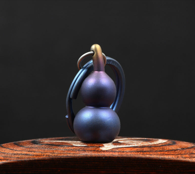 EDC Titanium Gourd Keychain Pendant DIY Necklace Zipper Head Car Decoration Tool 07FC0E-D4 - KOEEK