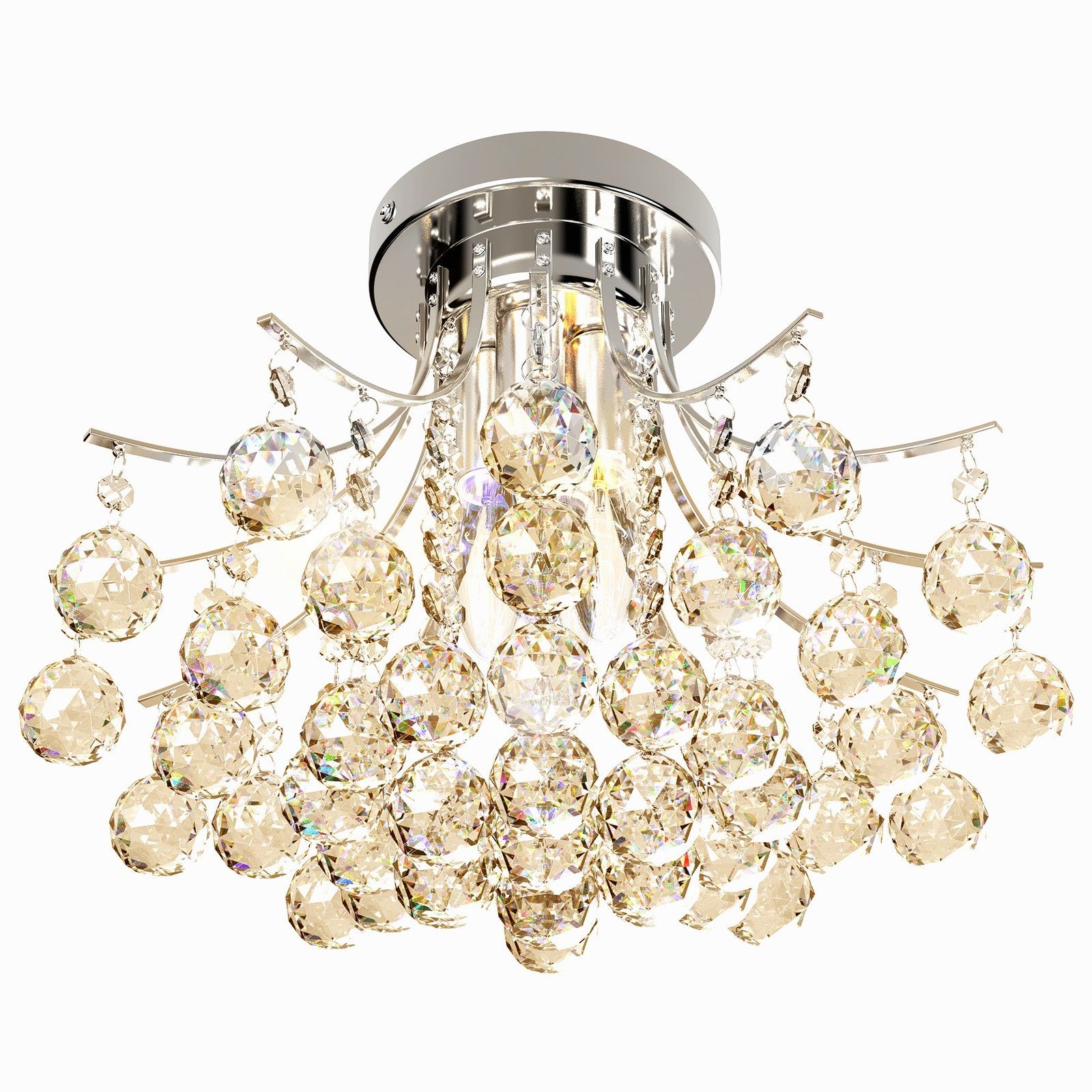 HOMCOM Modern K9 Crystal Chandelier Ceiling Lighting Pendant Lamp with 3 Light HOMCOM - KOEEK