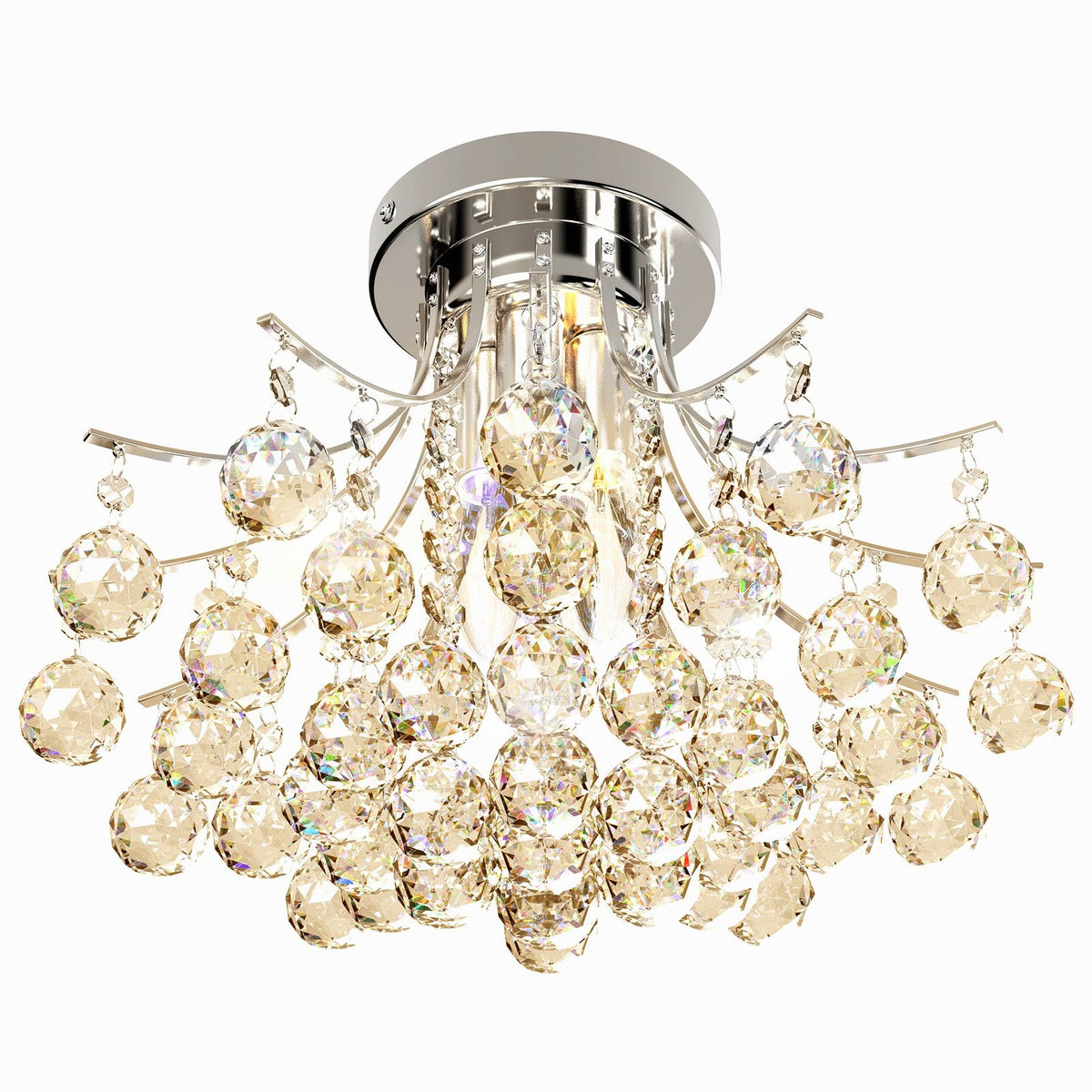 HOMCOM Modern K9 Crystal Chandelier Ceiling Lighting Pendant Lamp with 3 Light HOMCOM - KOEEK