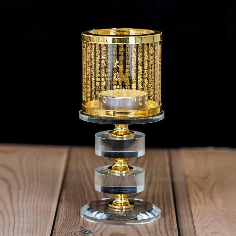 15cm Household Candle Holder Ornament Tibetan Crystal Butter Lamp Buddha Lamp 07FC0E-D4 - KOEEK