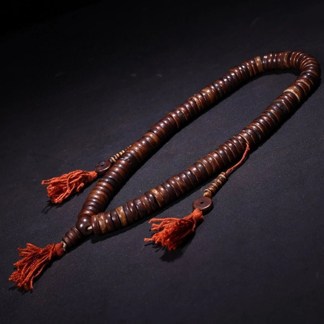 Tibetan 108 Beads Mala Bracelet 10mm Buddhist Prayer Bead Necklace Vintage 07FC0E-D4 - KOEEK