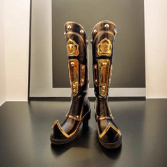 Game Identity Ⅴ Black Crow Zipper Long Boot Thick Soled Cosplay Costume Shoes 07FC0E-D4 - KOEEK