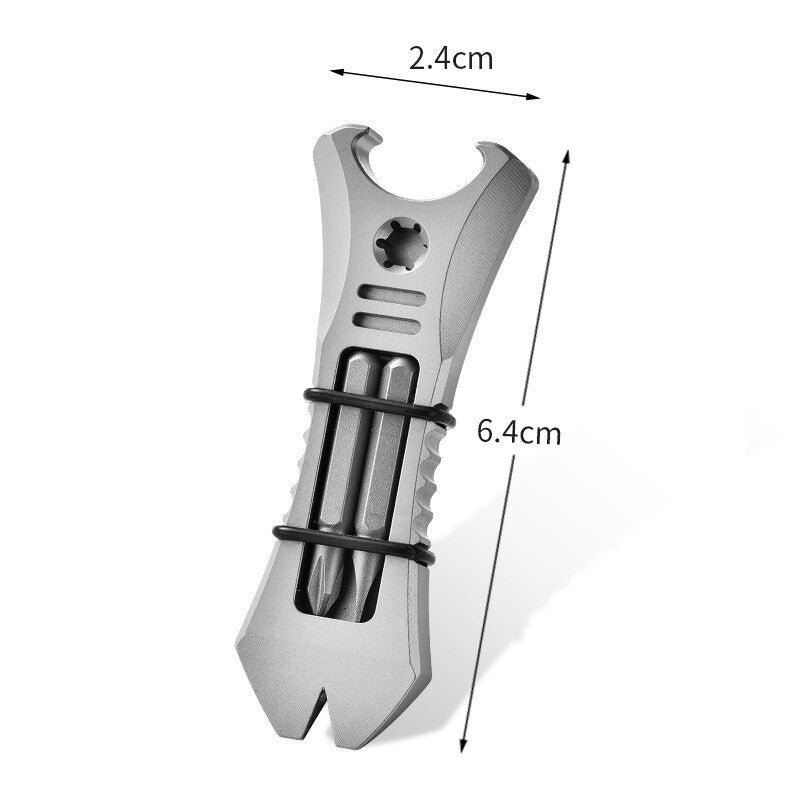 EDC Titanium Pry Bar Crowbar Bottle Opener Screwdriver Pocket Multi Tool Outdoor 07FC0E-D4 - KOEEK