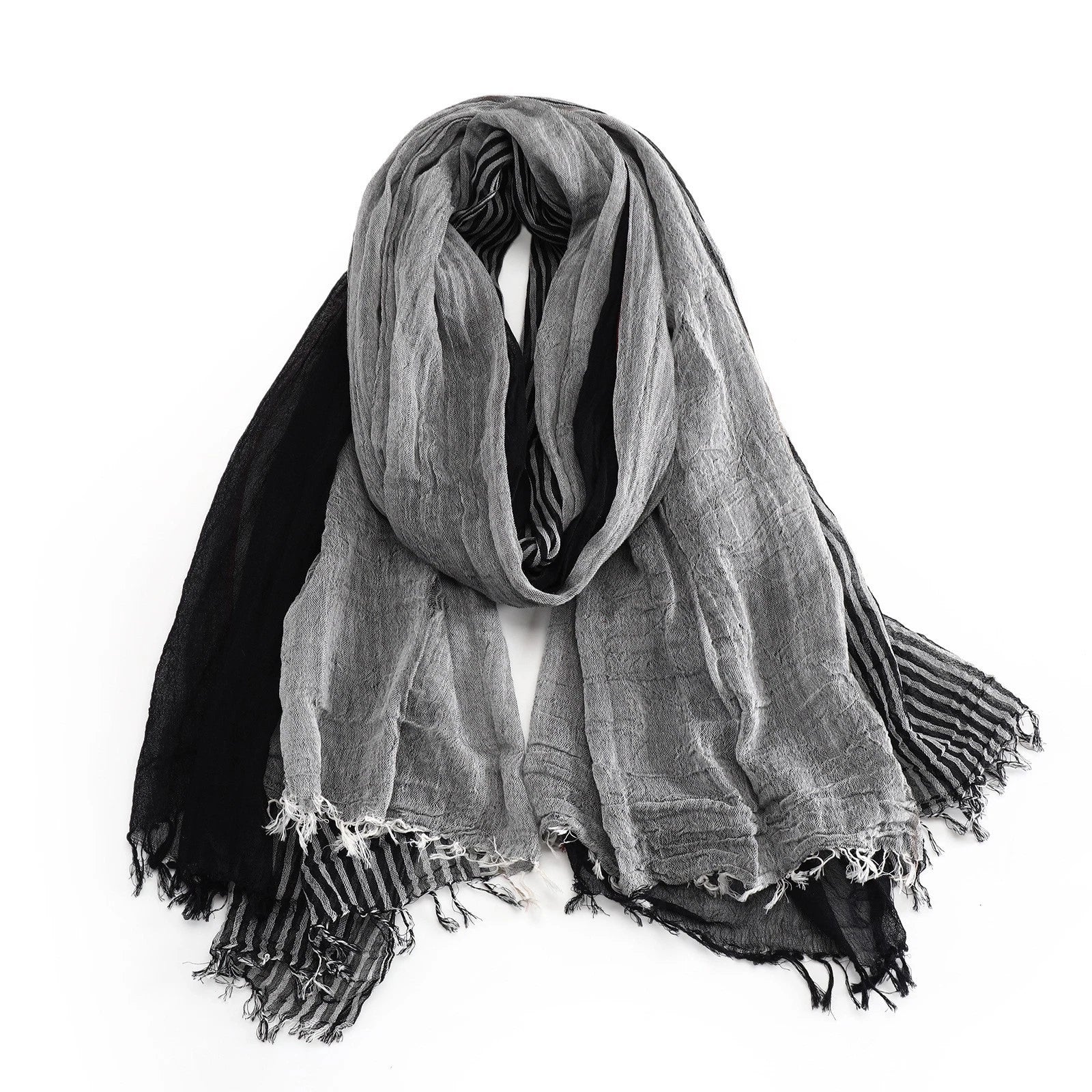 Mens Soft Cotton Made Bandana Scarf Stitching Colors Autumn Winter Shawl Necktie 07FC0E-D4 - KOEEK