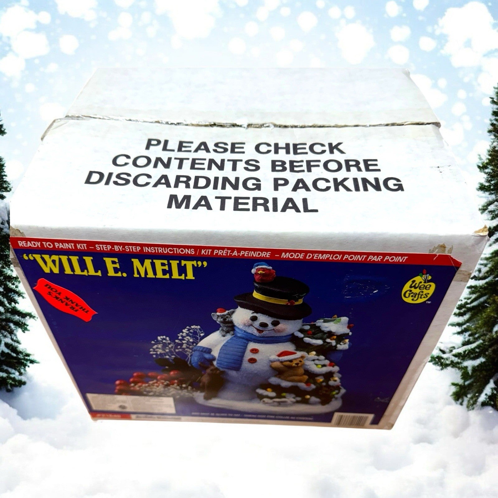 Vintage Wee Crafts Will E Melt Snowman #21540 Lighted Christmas Ready to Paint WEE CRAFTS - KOEEK