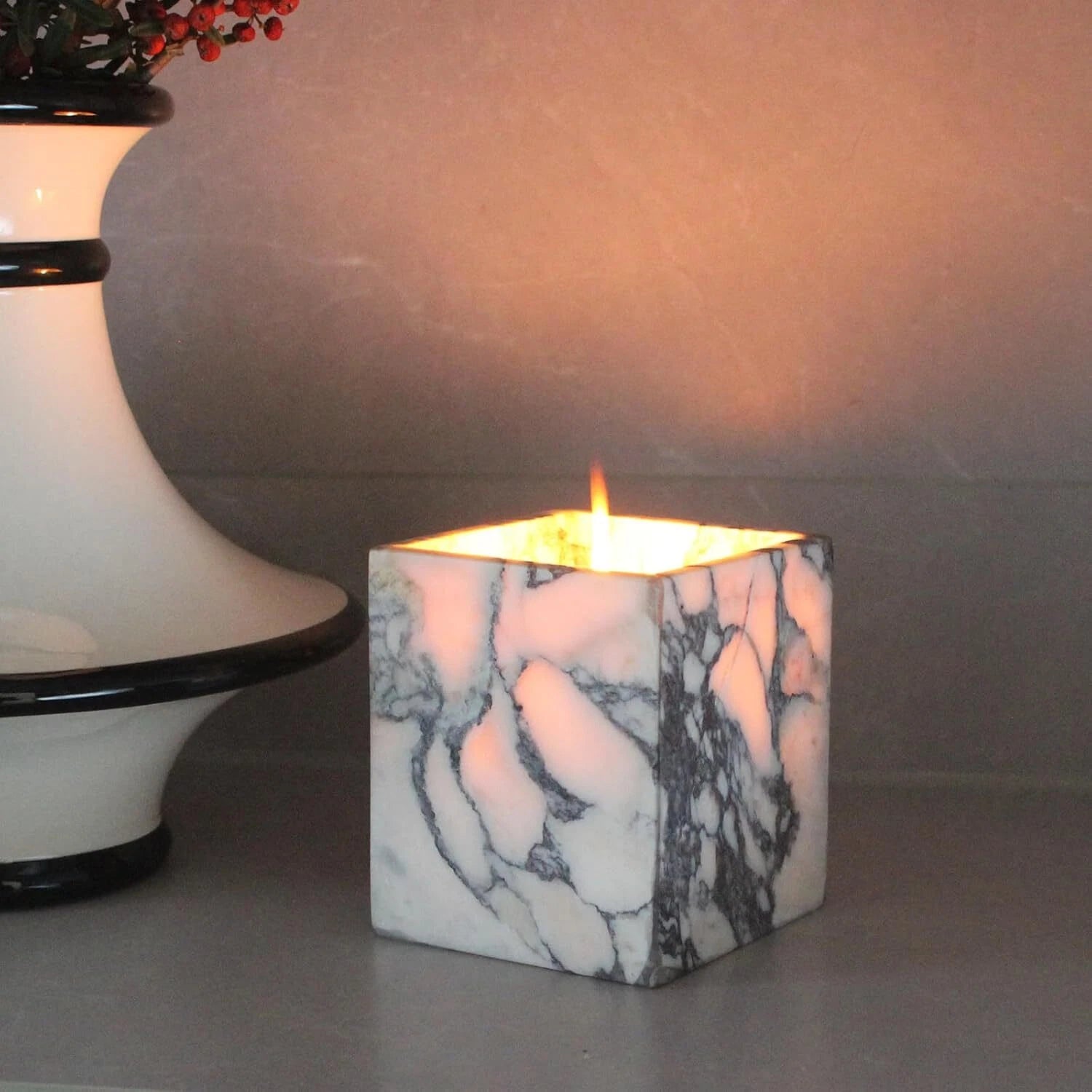 Marble toothbrush holder for bathroom, natural marble makeup brush holder 07FC0E-D4 - KOEEK