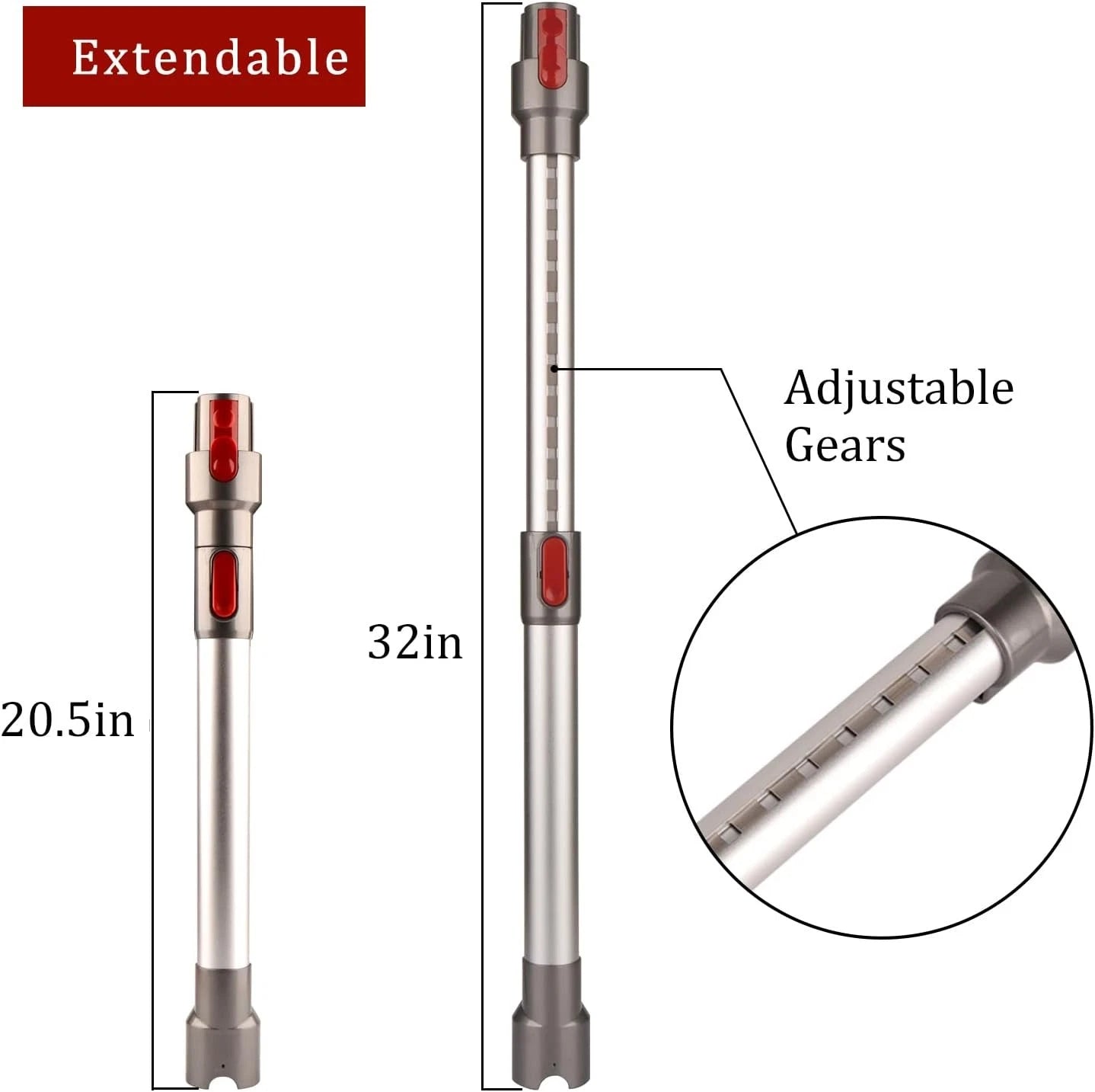 Vacuum cleaner extension pole, from 20.5 inches to 32 inches 07FC0E-D4 - KOEEK