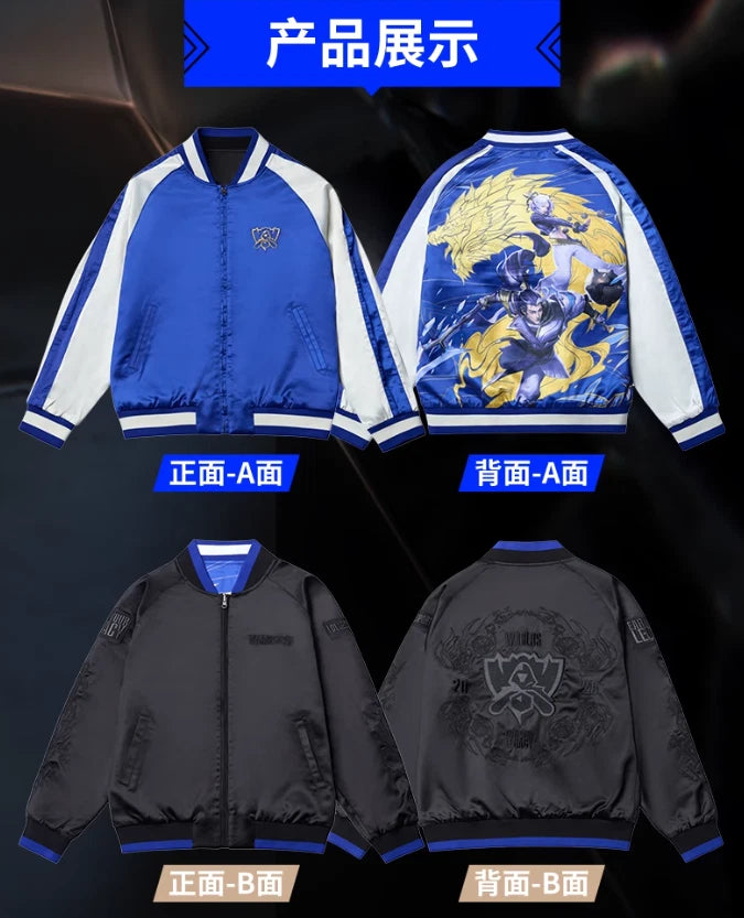 2025 League of Legends S15 Reversible Jacket Casual Men's Zipper Baseball Coat LEAGUE_OF_LEGENDS - KOEEK