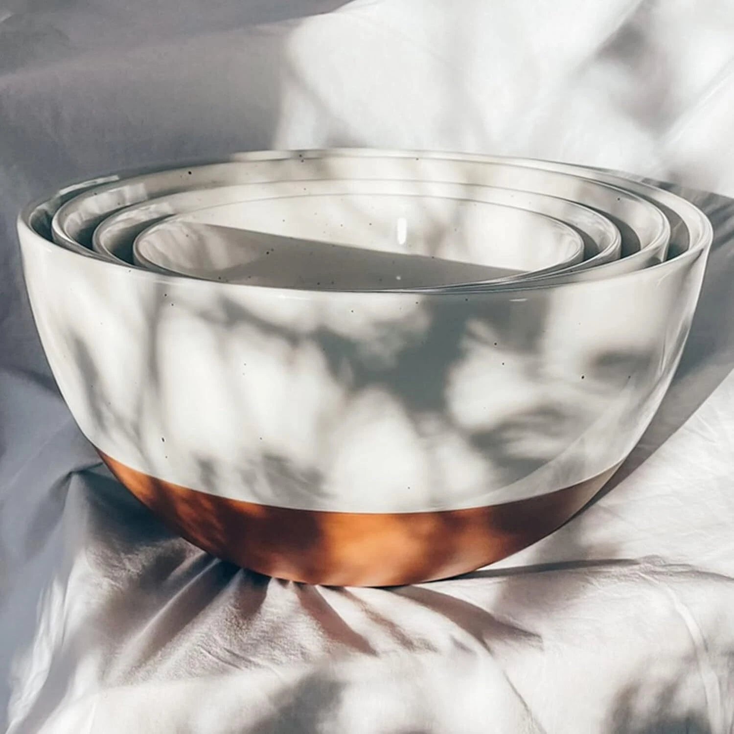 Ceramic Large Mixing Bowls Set of 2 Nesting Bowls Extra Large 2.5 and 1.6 Quart 07FC0E-D4 - KOEEK
