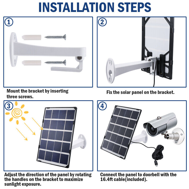 ny 360° Camara De Seguridad Solar WIFI Inalambrica Cámara solar con detección de mo