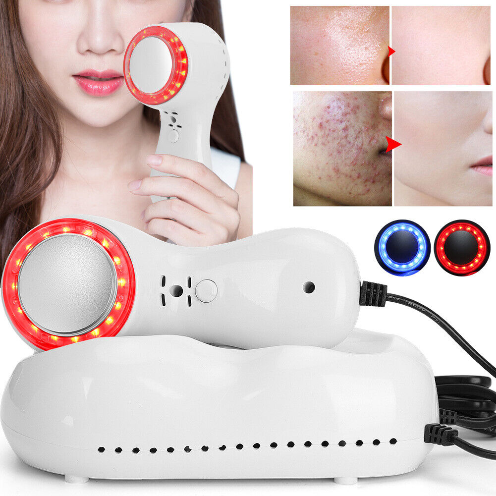 new Hot Cold Hammer Red Blue Light Facial Skin Tighten Beauty Machine Plug HGF koeek - KOEEK