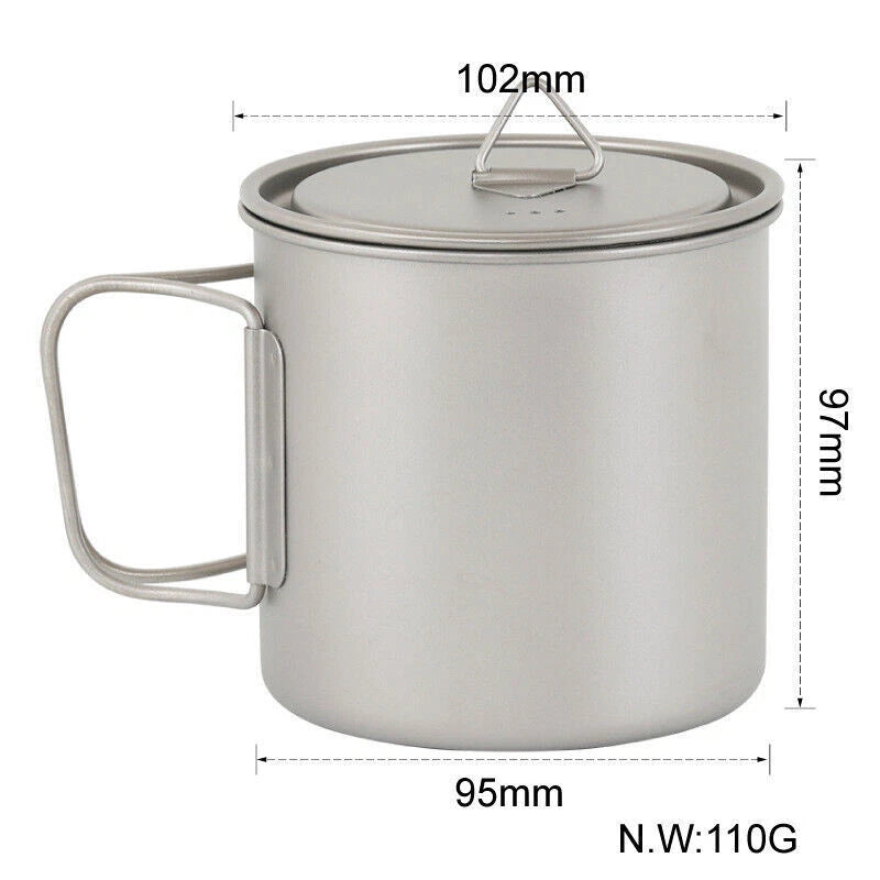 Outdoor 650ml Titanium Water Cup Coffee Cup Ultra Light And Large Capacity 07FC0E-D4 - KOEEK