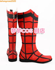 Spider-Man Cosplay Shoes Red Long Boots Custom Men's Leather Boot 07FC0E-D4 - KOEEK