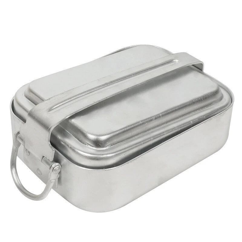 3-Piece Military Outdoor Camping Mess Kit Portable Aluminum Mess Tin Cookware 07FC0E-D4 - KOEEK