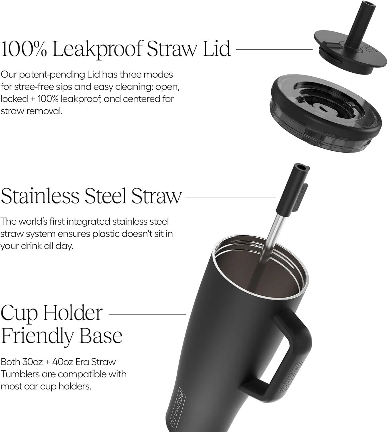 40 oz Tumbler with Handle and Straw |  Leakproof Insulated Tumbler with Lid 07FC0E-D4 - KOEEK