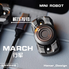 Zirconium Alloy + Brass Marching Robot Finger Gyro Hand Fidget Spinner EDC Toys 07FC0E-D4 - KOEEK