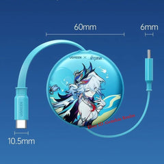 Anime Honkai: Star Rail Yao Guang 100W Retractable Type-C Fast Charging Cable 07FC0E-D4 - KOEEK