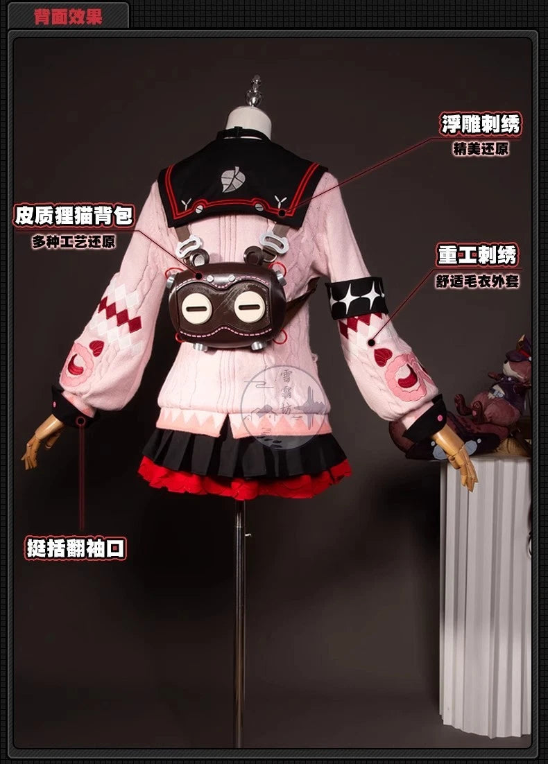 Zenless Zone Zero Ukinami Yuzuha Pink Sweater & Skirt Cosplay Set - 07FC0E-D4 - KOEEK