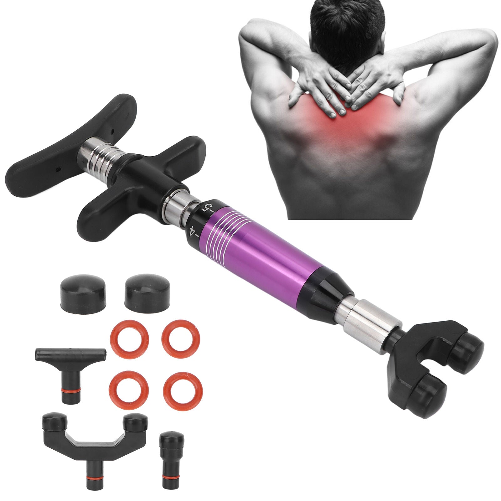 new Chiropractic Adjustment Correction Ergonomic Spine Massager(Purple ) HGF koeek - KOEEK