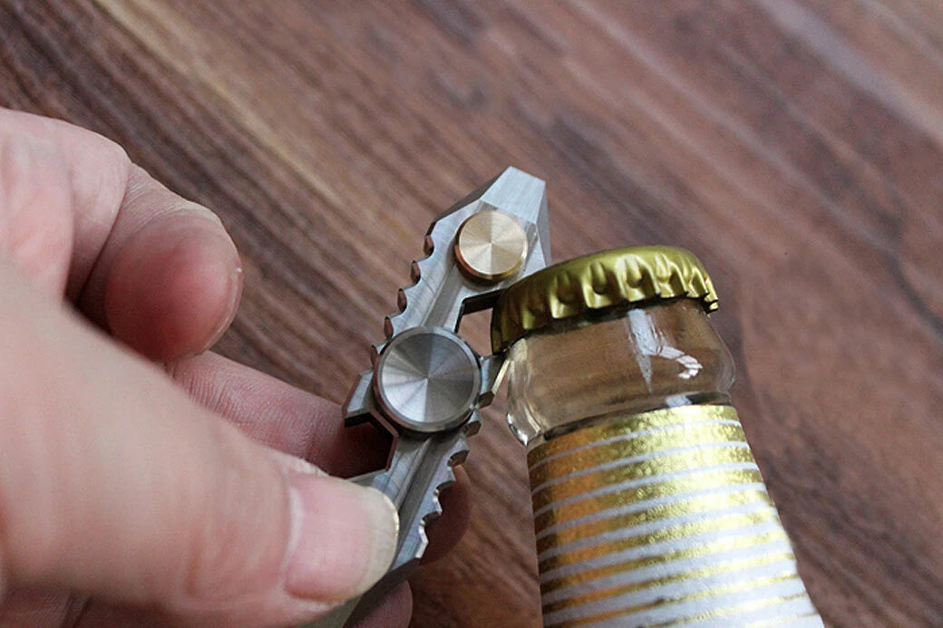 TC4 Titanium Finger Spinner EDC Toy Multi Pry Bar Bottle Opener Crowbar Tool 07FC0E-D4 - KOEEK