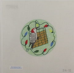 HANDPAINTED NEEDLEPOINT  - Bird with Christmas Lights by BB Designs (19) 07FC0E-D4 - KOEEK