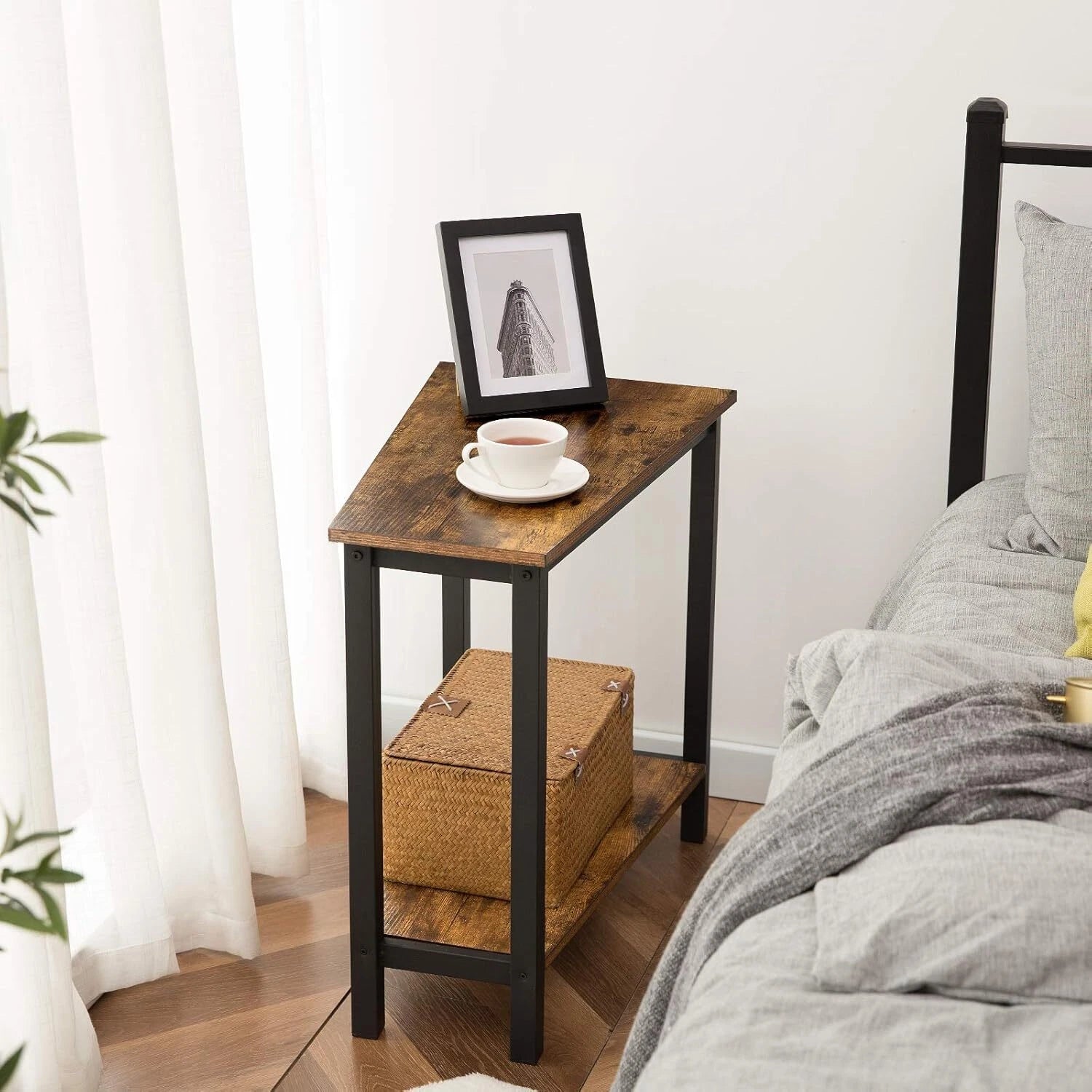 Wedge Side Table,Recliner with Storage Wedge Side Table,Triangular Accent Table 07FC0E-D4 - KOEEK