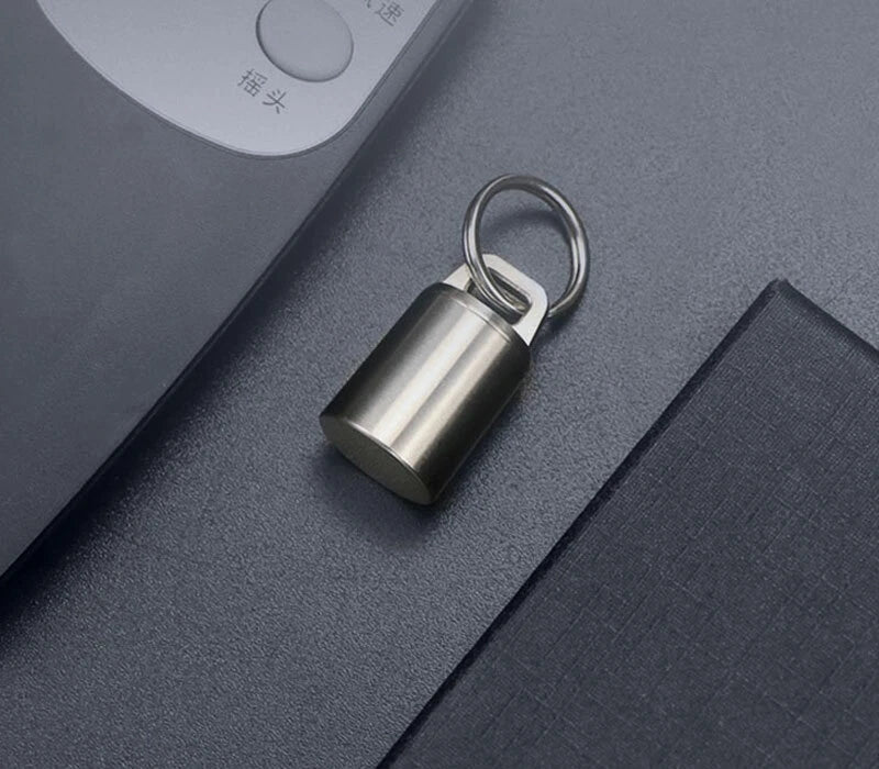 Mini Titanium Keychain Storage Box Pill Capsula Case Outdoor Portable EDC Tool 07FC0E-D4 - KOEEK