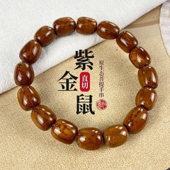 Zijin Rat Bodhi Bead Bracelet Fortune Beads Buddhist Prayer Collectible Jewelry 07FC0E-D4 - KOEEK
