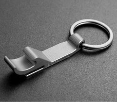 CNC EDC Titanium Alloy Bottle Opener Key Chain Pendant Tool with 32mm Key Ring 07FC0E-D4 - KOEEK