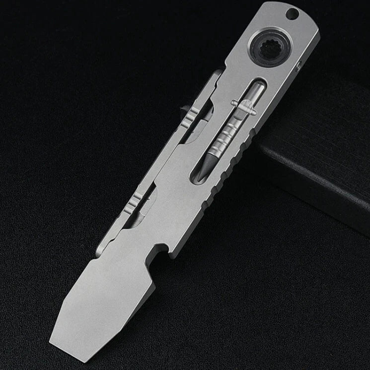 Hot Titanium Alloy Pocket Pry Bar Crowbar Opener Outdoor Camping Multi EDC Tools 07FC0E-D4 - KOEEK
