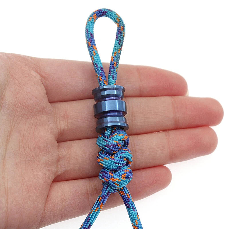 Titanium Alloy Knife Bead Parachute Rope Lanyard Pendant EDC DIY Zipper Head 07FC0E-D4 - KOEEK