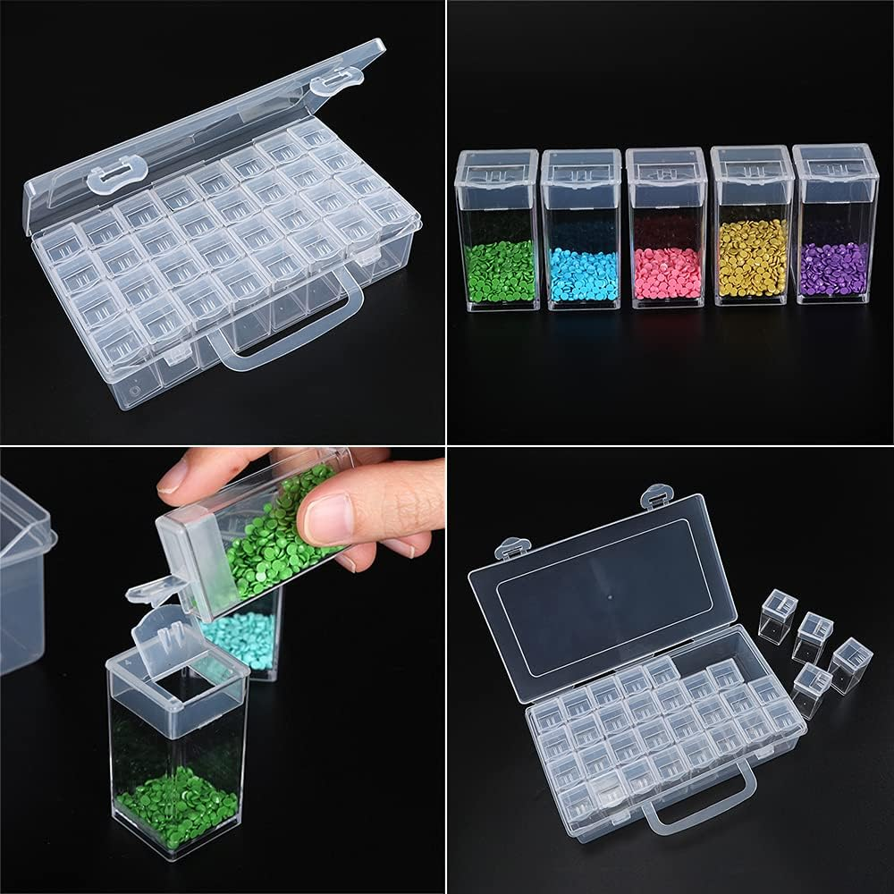 ny 32 Grids Diamond Painting Drill Lagringsbeholdere, Diamond Organizer Case Embro